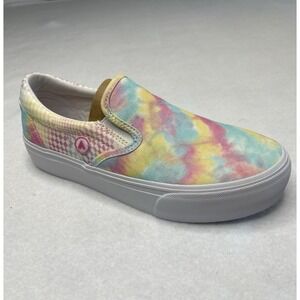 Womens Airwalk Light Pink multi color rainbow size 7 canvas slip on